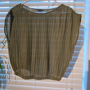 Plisse drop sleeve blouse